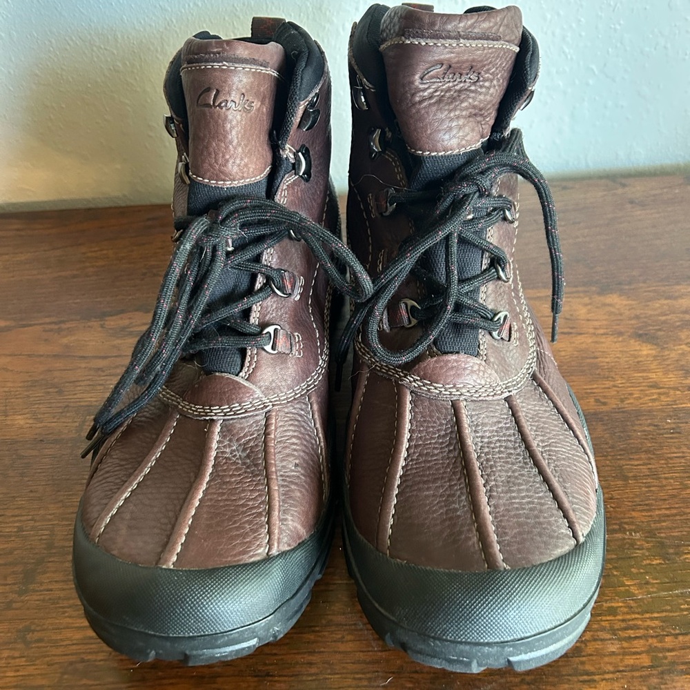 Clark’s Brown Leather Fidalgo Muck Duck Boots Mens 14M